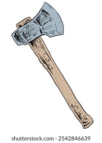 Hand with Ax Axe with Power and Angry