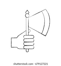 hand with ax weapon warrior game