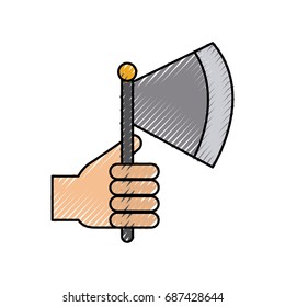 hand with ax weapon warrior game