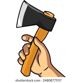 hand with axe digital sticker