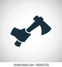 hand axe icon, on white background