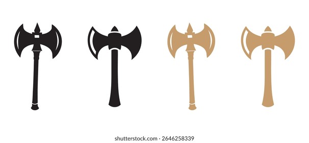 Hand Axe Silhouette Vector Illustration.