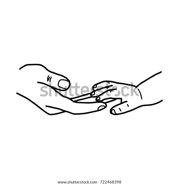 Hand Baby Mother Touching Together Vector Stock Vector (Royalty Free ...
