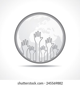 Hand background with earth stock vector 
