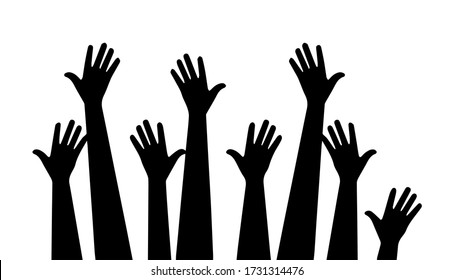 Hand Background Vector Illustration Hands Raised Stock Vector (Royalty ...