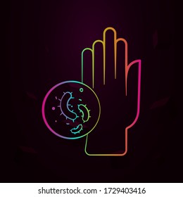 Hand, bacteria nolan icon Simple thin line, outline vector of Biology icons for ui and ux, website or mobile application