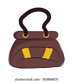 
Hand Bag Colored Sketchy Vector Icon
