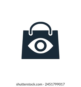 hand bag with eye logo vector illustration template design