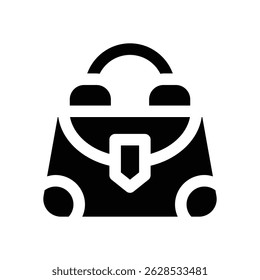 hand bag glyph icon. Strong and solid vector icon for websites, mobile interfaces, presentations, and visual branding. High quality and easy to edit.