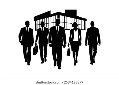 Hand bag going office business people silhouette