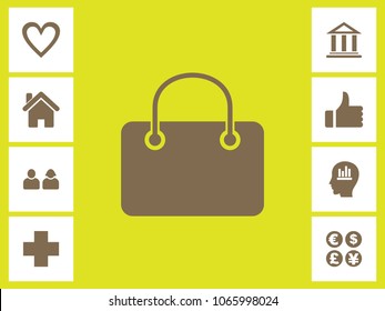 Hand Bag Icon With Bonus Icons. Eps-10.