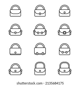 Hand bag icon collection vector illustration