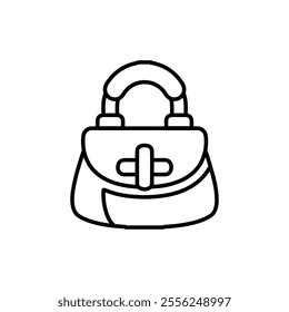 hand bag icon Flat symbol set outline