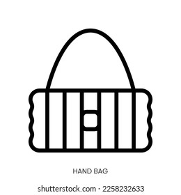hand bag icon. Line Art Style Design Isolated On White Background