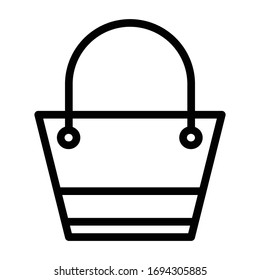 Hand bag icon outline vector design
