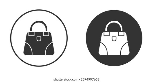 Pictograma del icono del bolso de mano. Ilustración de contorno de Vector aislado sobre fondo blanco.