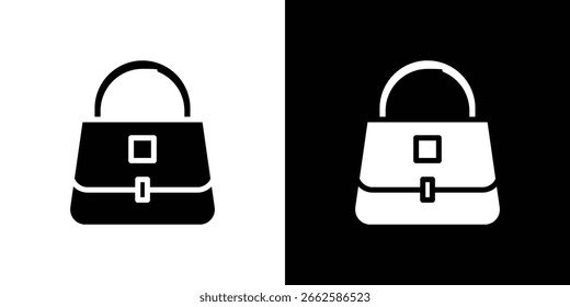 Hand bag icon set in black glyph style. silhouette collection vector illustration.