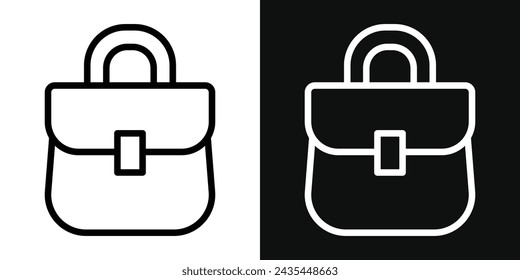 Hand Bag Icon Set. Vector Illustration