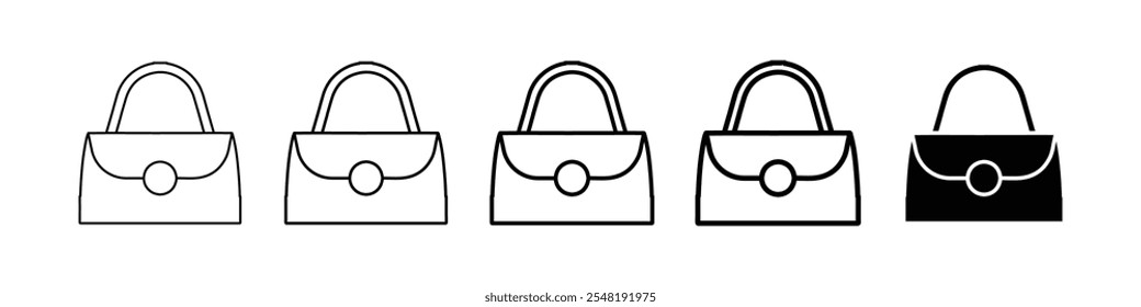 hand bag icon Simple thin line logo set