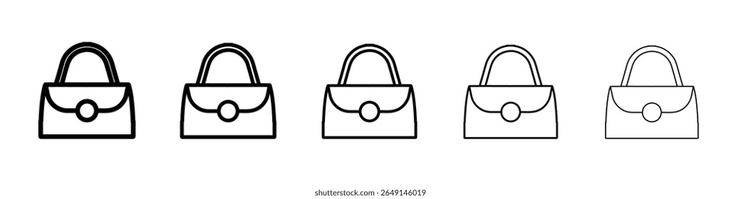 hand bag icon simple vector outline logo