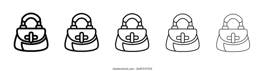 hand bag icon simple vector outline logo