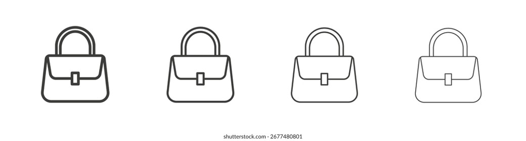 Símbolo del icono del bolso de mano. Vector aislado ilustración.