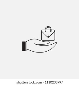hand and bag icon template design