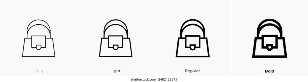 hand bag icon. Thin, Light Regular And Bold style design isolated on white background