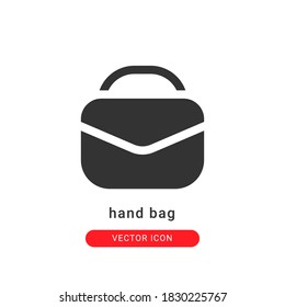 ilustración vectorial de icono de bolso de mano. diseño de glifo de icono de bolso de mano.