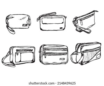 Hand bag illustration scribble vector