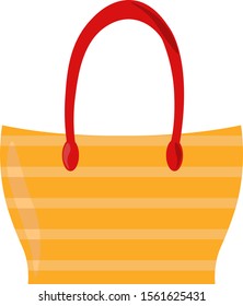 Hand bag, illustration, vector on white background.
