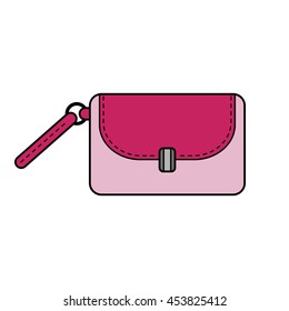 Hand bag isolated. Color flat icon and object. Fashion accessory.