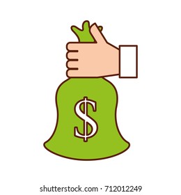 hand with bag money business finance