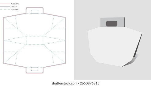 HAND BAG SHAPE PACKAGING BOX DIE CUT WITH MOCKUP