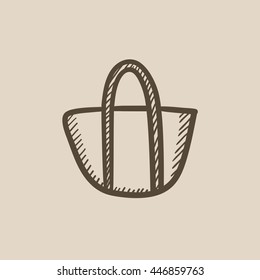 Icono de boceto de bolsos de mano para web, móviles e infografías. Icono de la bolsa de mano dibujada a mano. Icono del vector de la bolsa de mano. Icono de la bolsa de mano aislado en fondo blanco.