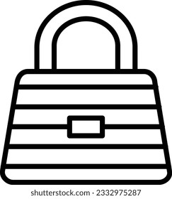 Hand Bag Vector Icon Line Style