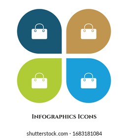 Hand Bag Vector Illustration icon for all purpose. Isolated on 4 different backgrounds