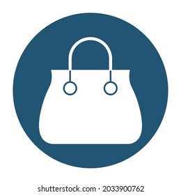Hand Bag white glyph with color background vector icon which can easily modify or edit 