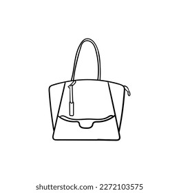 Hand bag woman fashionable line illustration design