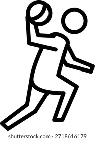 hand ball editable cartoon style sticker vector