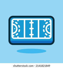 Hand ball field cartoon vector icon illustration 