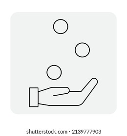 Icono de bola de mano para el diseño de juegos. Fondo blanco. Ilustración vectorial. imagen de stock.