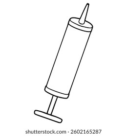 hand balloon air pump illustration hand drawn outline vector