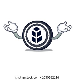 Hand up bancor coin character cartoon