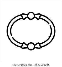 Hand band object icon design black and white with bold outline 
