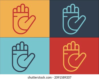 Hand Bandage Logo Template, Simple Flat Icon of hand,bandage,injury