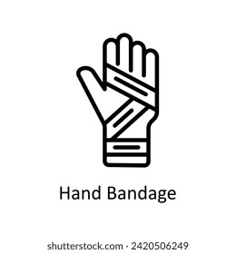 Hand Bandage vector outline icon style illustration. EPS 10 File