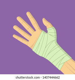 Hand with bandage wrap vector