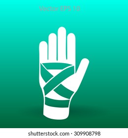 Hand bandaging vector illustration
