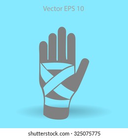 Hand bandaging vector illustration